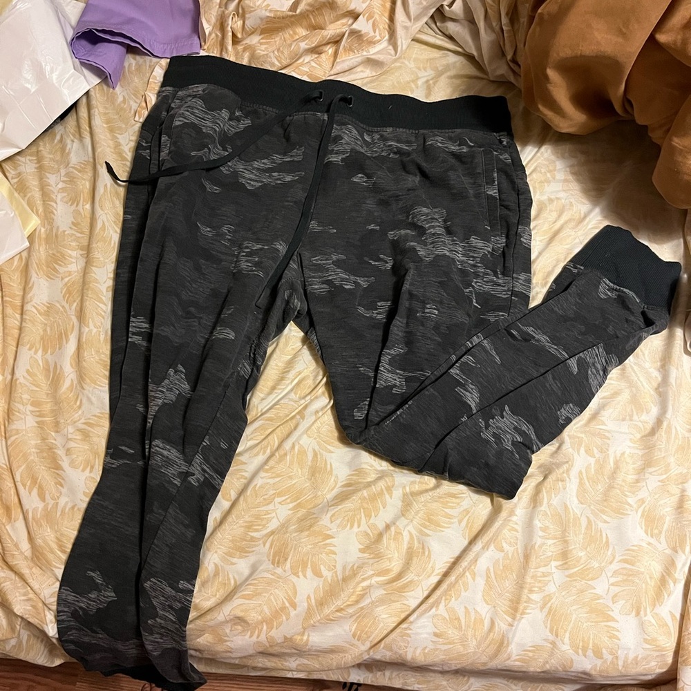 Black camouflage joggers